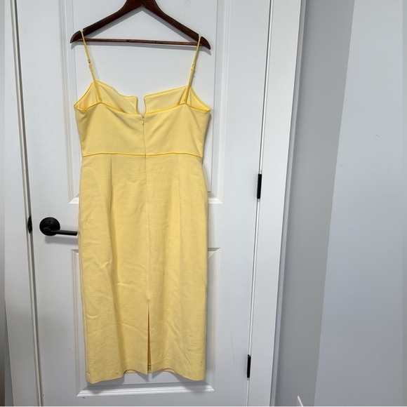 ANTONIO MELANI x M.G. Style Kate Square Neckline Midi Dress Butter Yellow SZ 14 - Picture 7 of 9